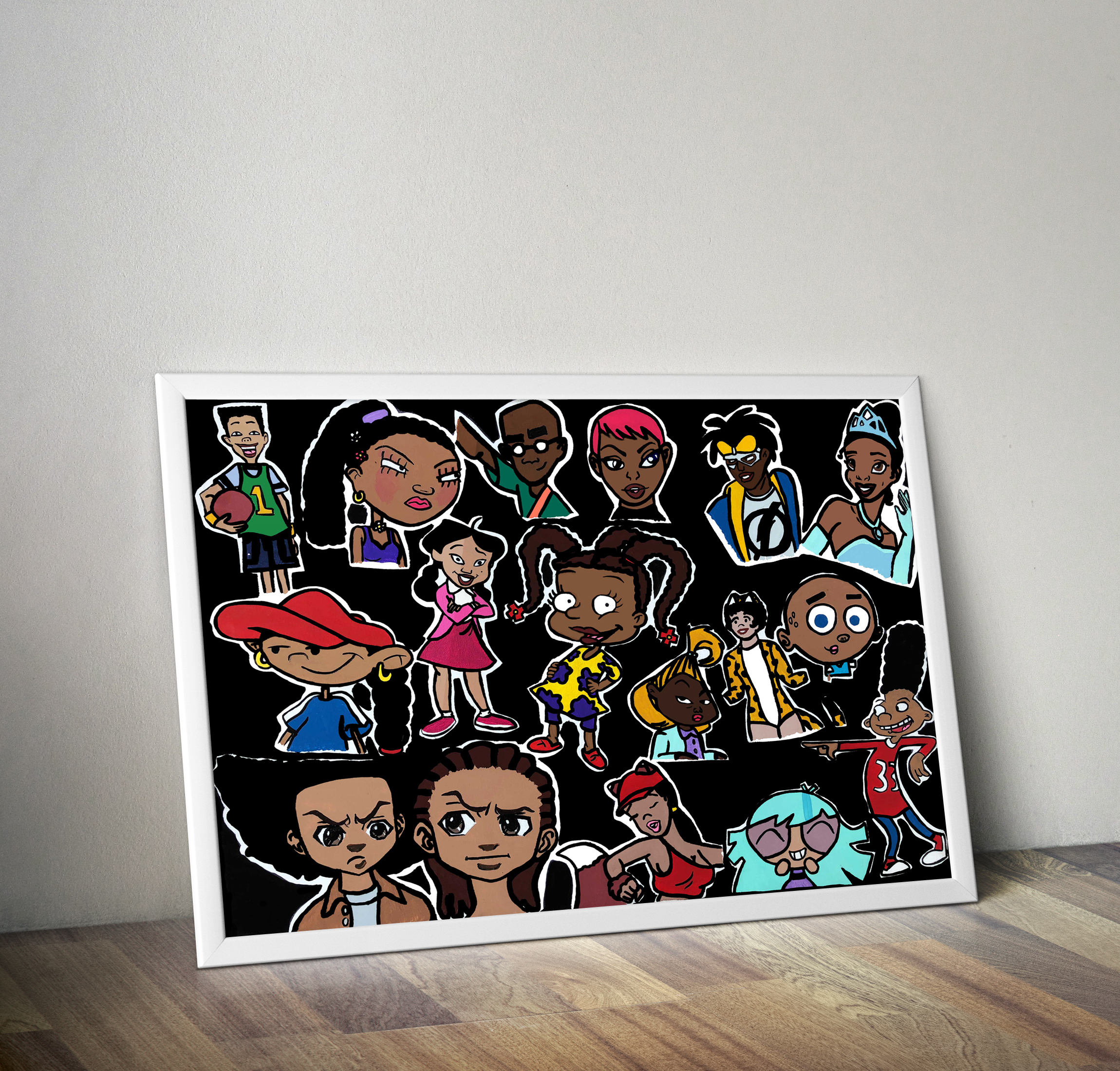90s Cartoon Poster / Black Cartoon Character Print / Home - Etsy