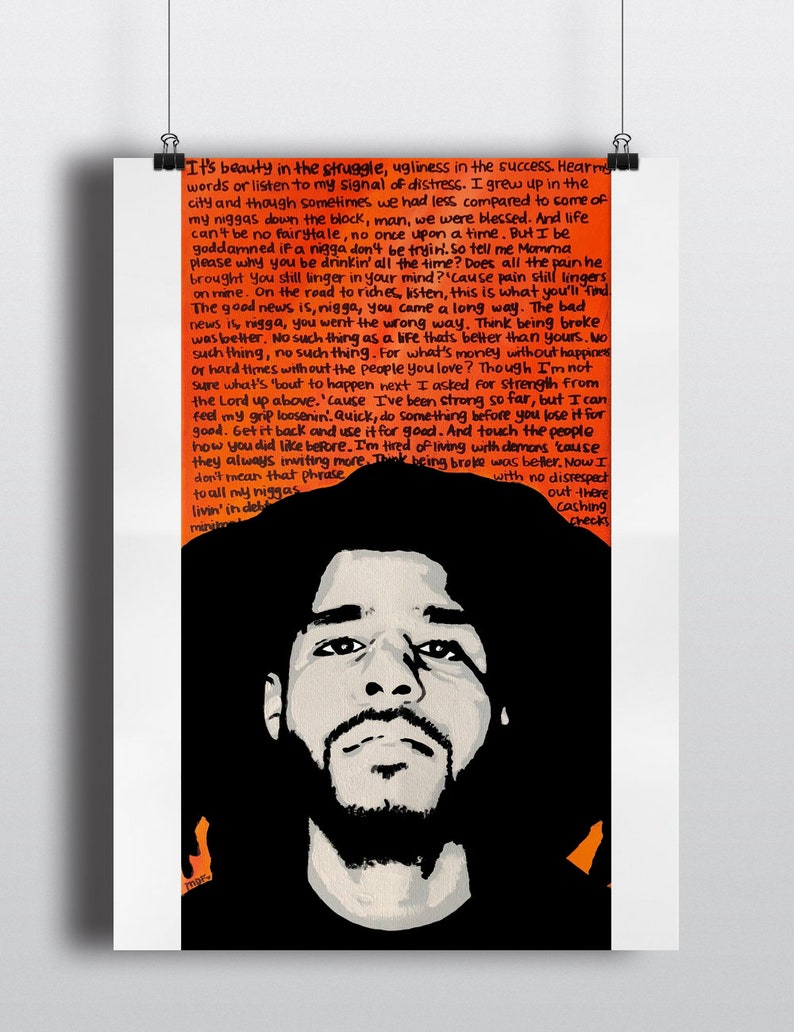 J Cole Love Yourz Poster / J Cole Print / Stencil Art / Etsy