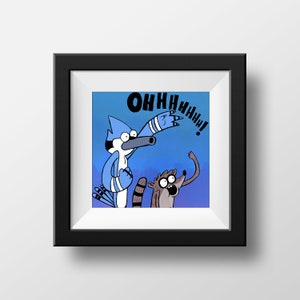 The Regular Show / Mordecai en Rigby / Cartoonkunstposter / Afdruk / Woondecoratie / Pop-art cadeau