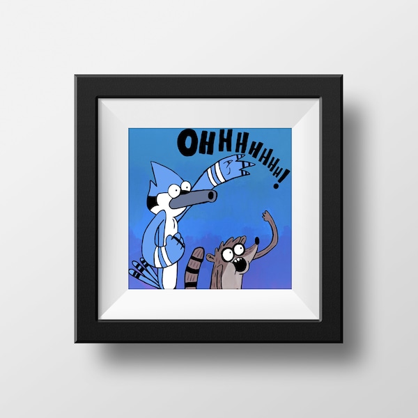 The Regular Show / Mordecai and Rigby / Cartoon Art Poster / Print / Home Decor / Pop Art Gift