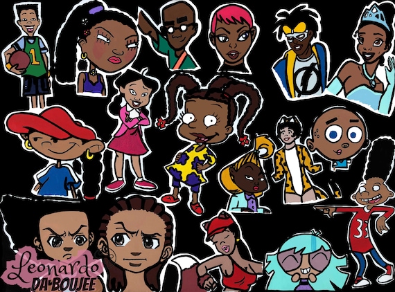 Black Cartoons-Friends PNG File Only, Black History PNG, Black Girl