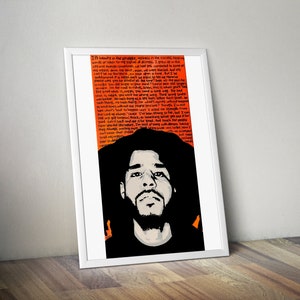 J Cole Love Yourz Poster / J Cole Print / Stencil Art / Hip-Hop / Music Poster / J Cole Gift