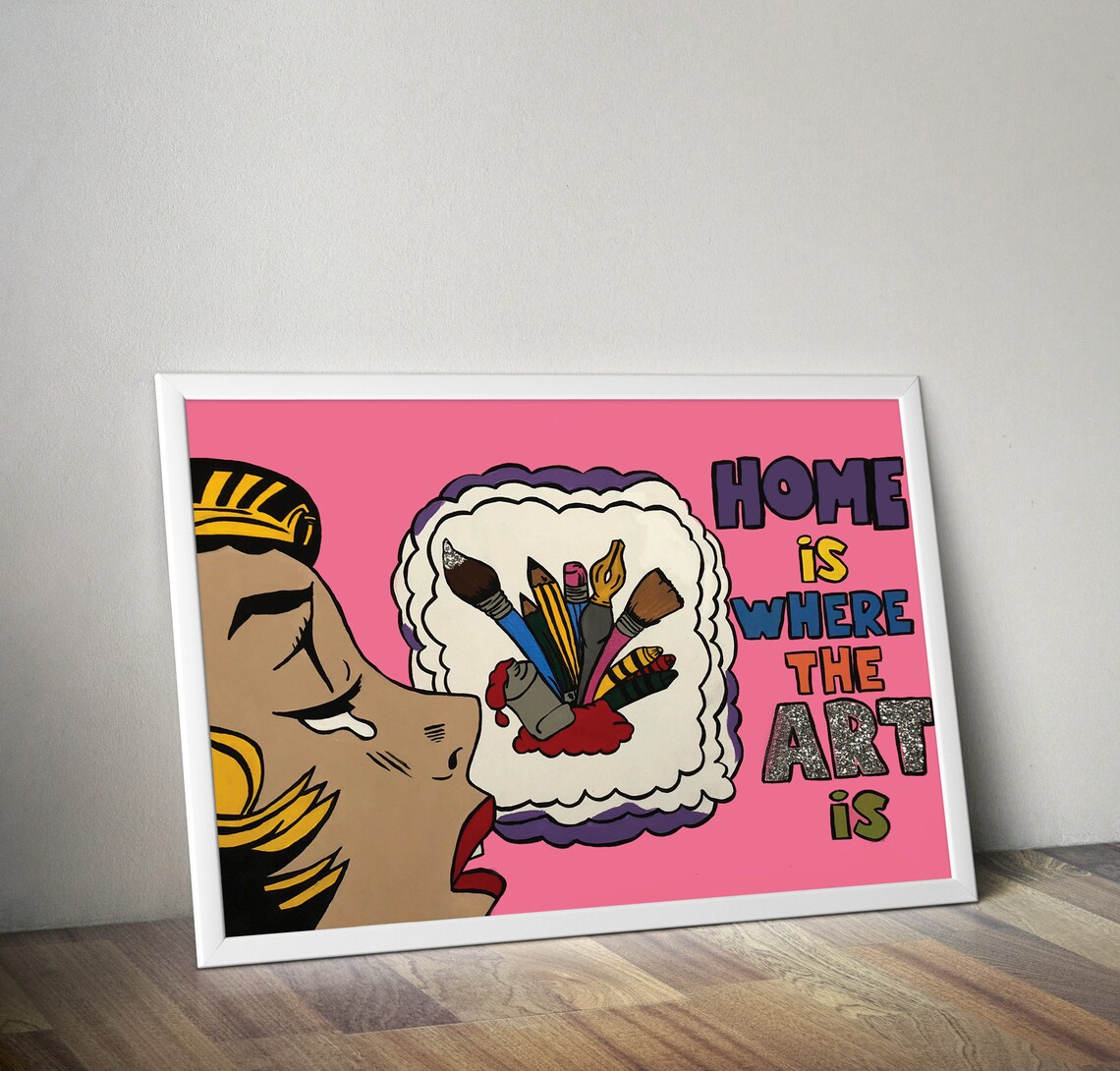 Pop Art Poster / Print / Home Decor / Pop Art Gift / Home is Etsy