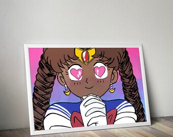 Black Anime Art Etsy Black Anime Art Etsy