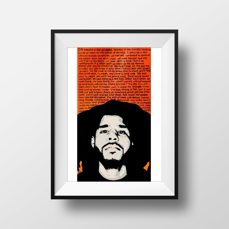 J Cole Love Yourz Poster / J Cole Print / Stencil Art / Etsy