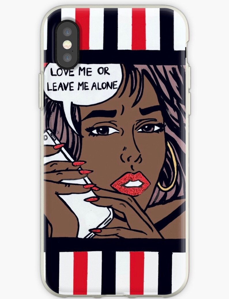Black Pop Art Phone Case Love Me or Leave Me Alone Samsung Case iPad Skin