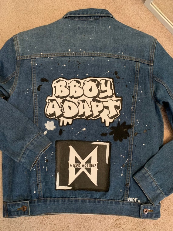 Custom Bboy Denim Jacket / Hand Painted Denim Jacket / Hip-hop