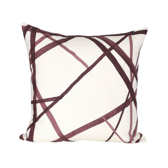 Oat designer pillow covers Channels Plum Decorative Pillow