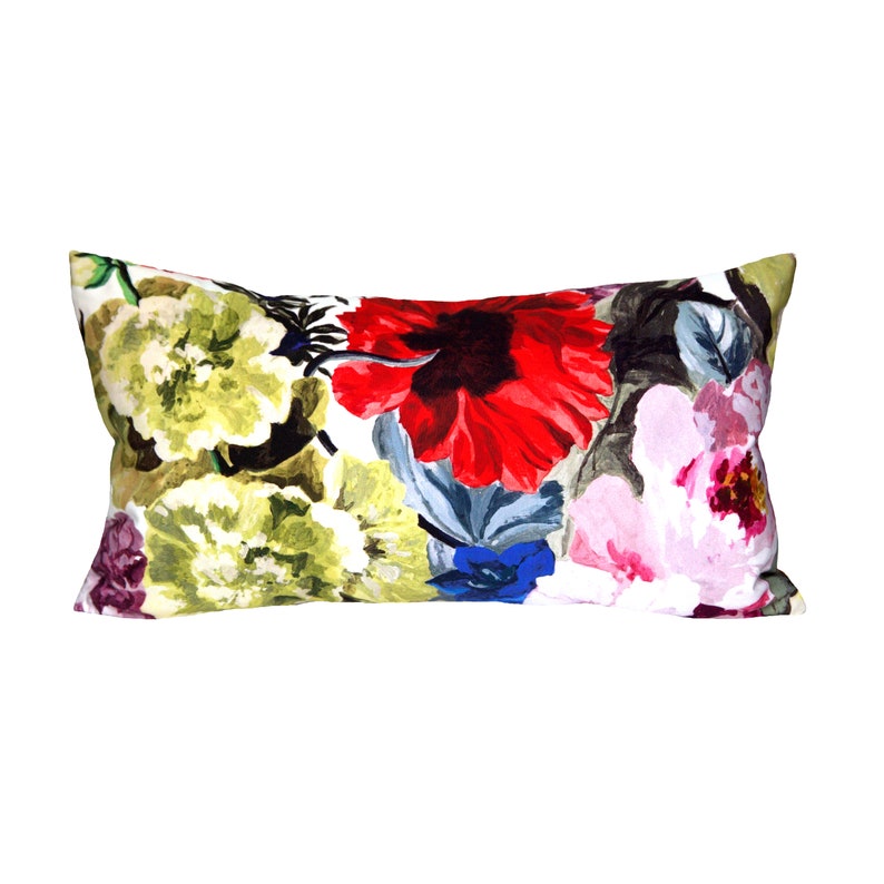 Orangerie Rose designer lumbar pillow Fiori Gray designer pillow covers Made