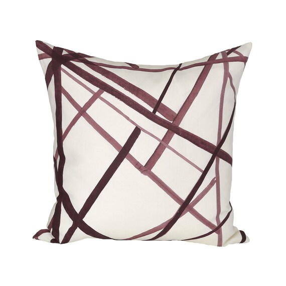Oat designer pillow covers Channels Plum Decorative Pillow