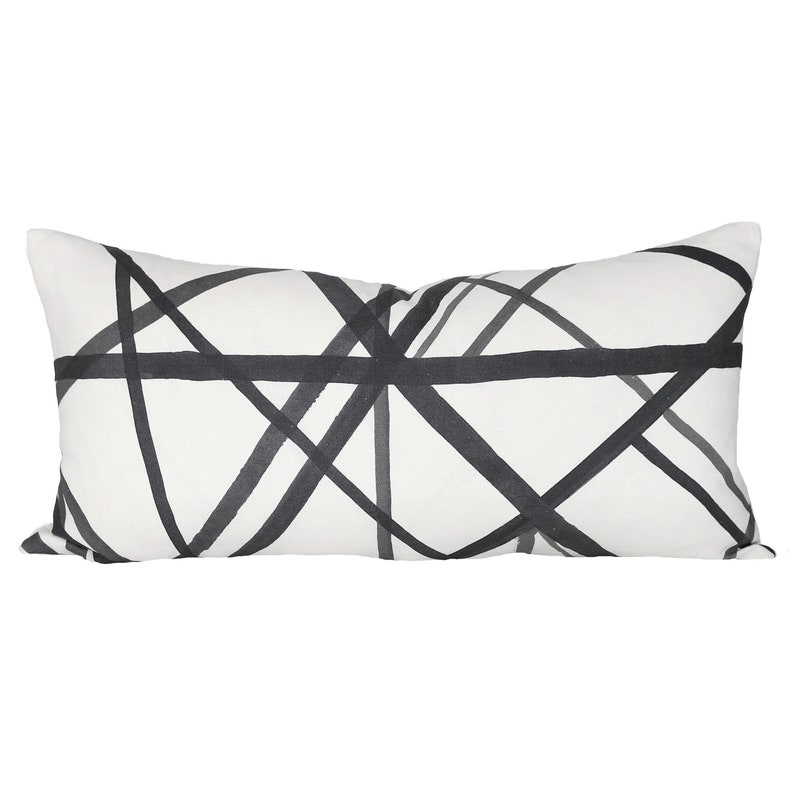 Channels Ebony Ivory Designer Lumbar Pillow Covers Made To Etsy