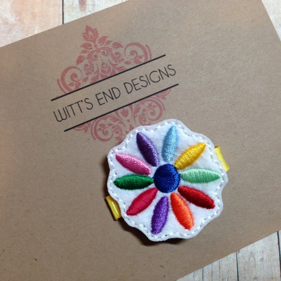 Items similar to Scout Daisy Embroidered Felt Hair Clip, Girls Hair