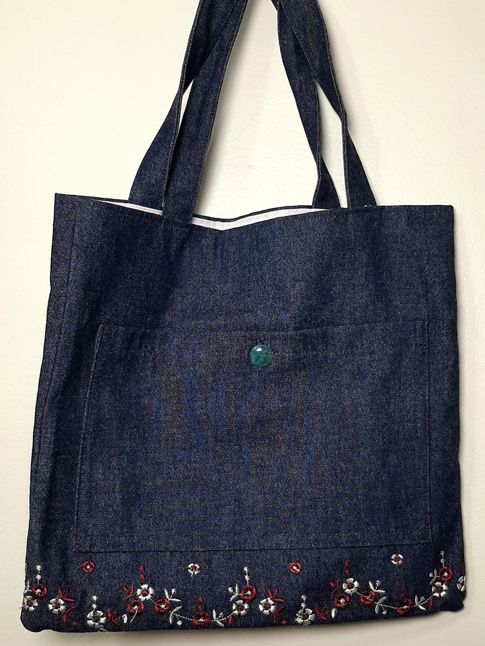 Denim Tote Bag - Etsy