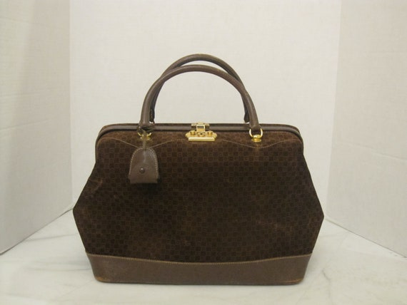 Authentic Gucci vintage brown Monogram doctor bag
