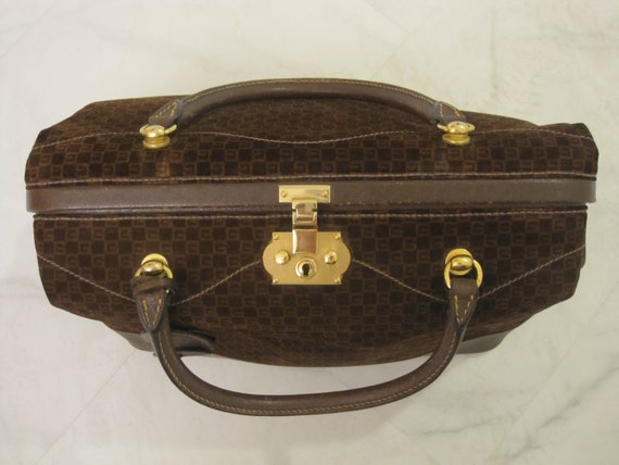 Gucci vintage doctors bag / 1970s square G brown … - image 3