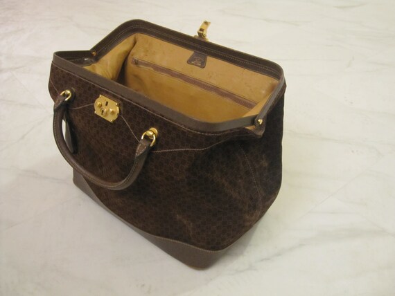 Gucci vintage doctors bag / 1970s square G brown … - image 4