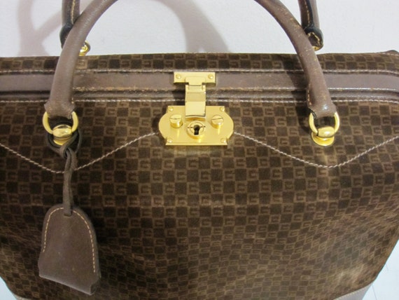Gucci vintage doctors bag / 1970s square G brown … - image 9