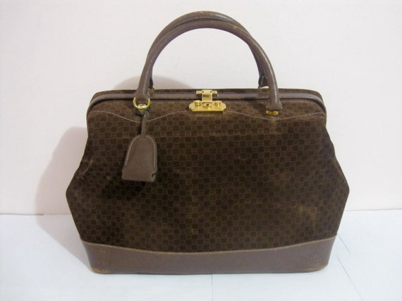 Gucci vintage doctors bag / 1970s square G brown … - image 8