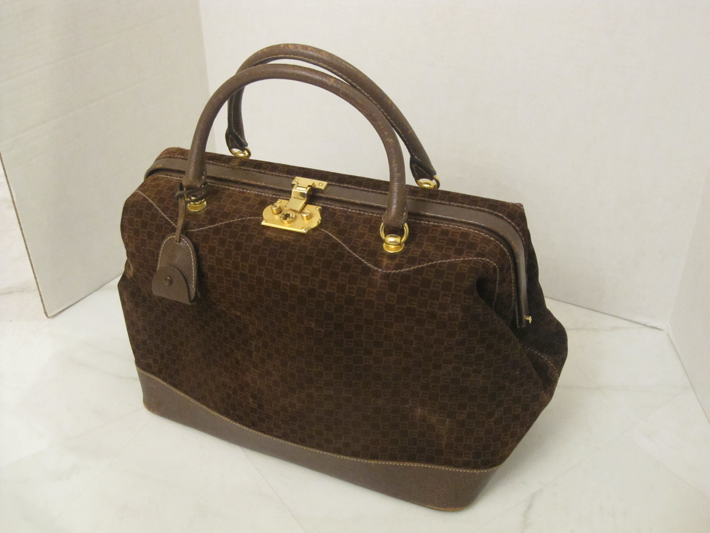 Rare 1960's Gucci Brown Leather Doctor Bag For Sale at 1stDibs