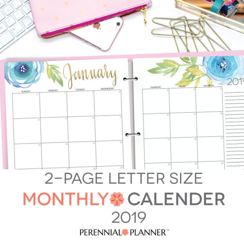 2 page monthly planner 2019 2 page monthly planner 2019