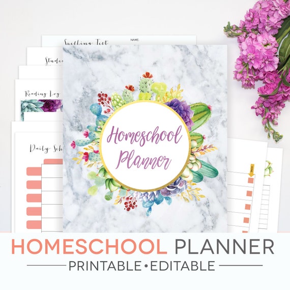 Homeschool Planner Printable Editable 21 Documents