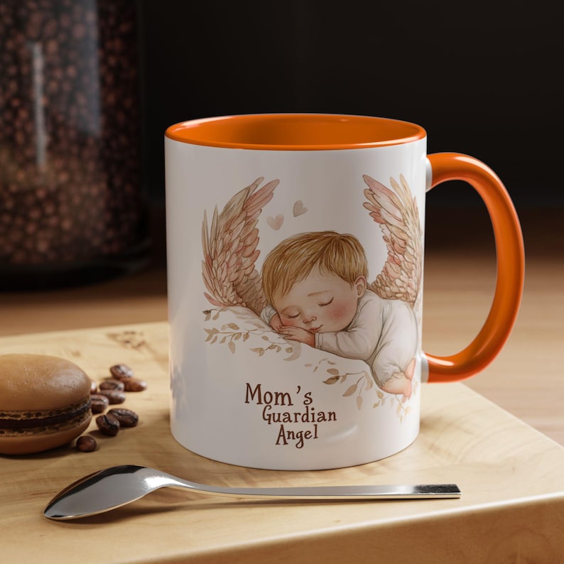 Mom's Guardian Angel Mug | Accent Coffee Mug image 1