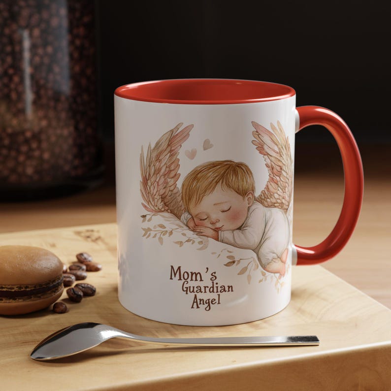 Mom's Guardian Angel Mug | Accent Coffee Mug image 5