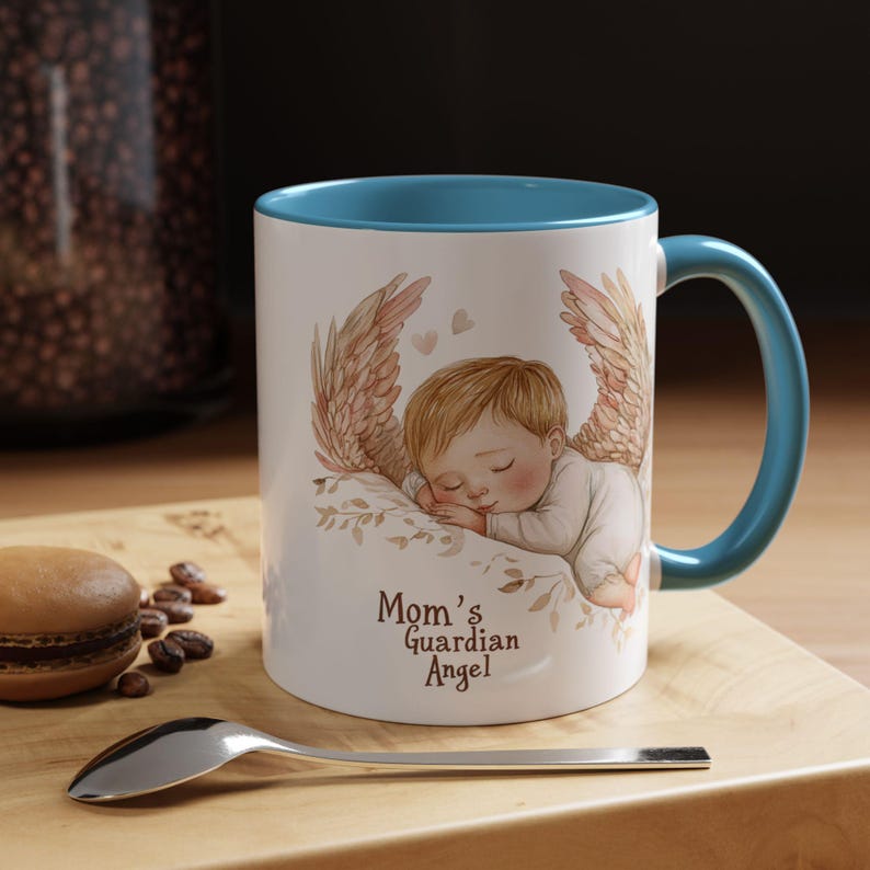 Mom's Guardian Angel Mug | Accent Coffee Mug image 6