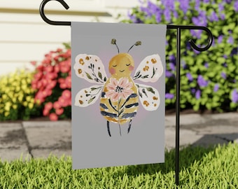 Floral Bee Garden Flag | Garden & House Banner