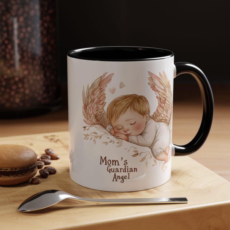 Mom's Guardian Angel Mug | Accent Coffee Mug image 2