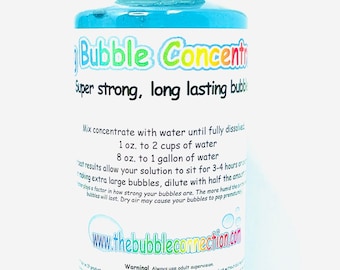 Big Bubble Concentrate. Bubble Concentrate to make bigger stronger bubbles. Variety of sizes.
