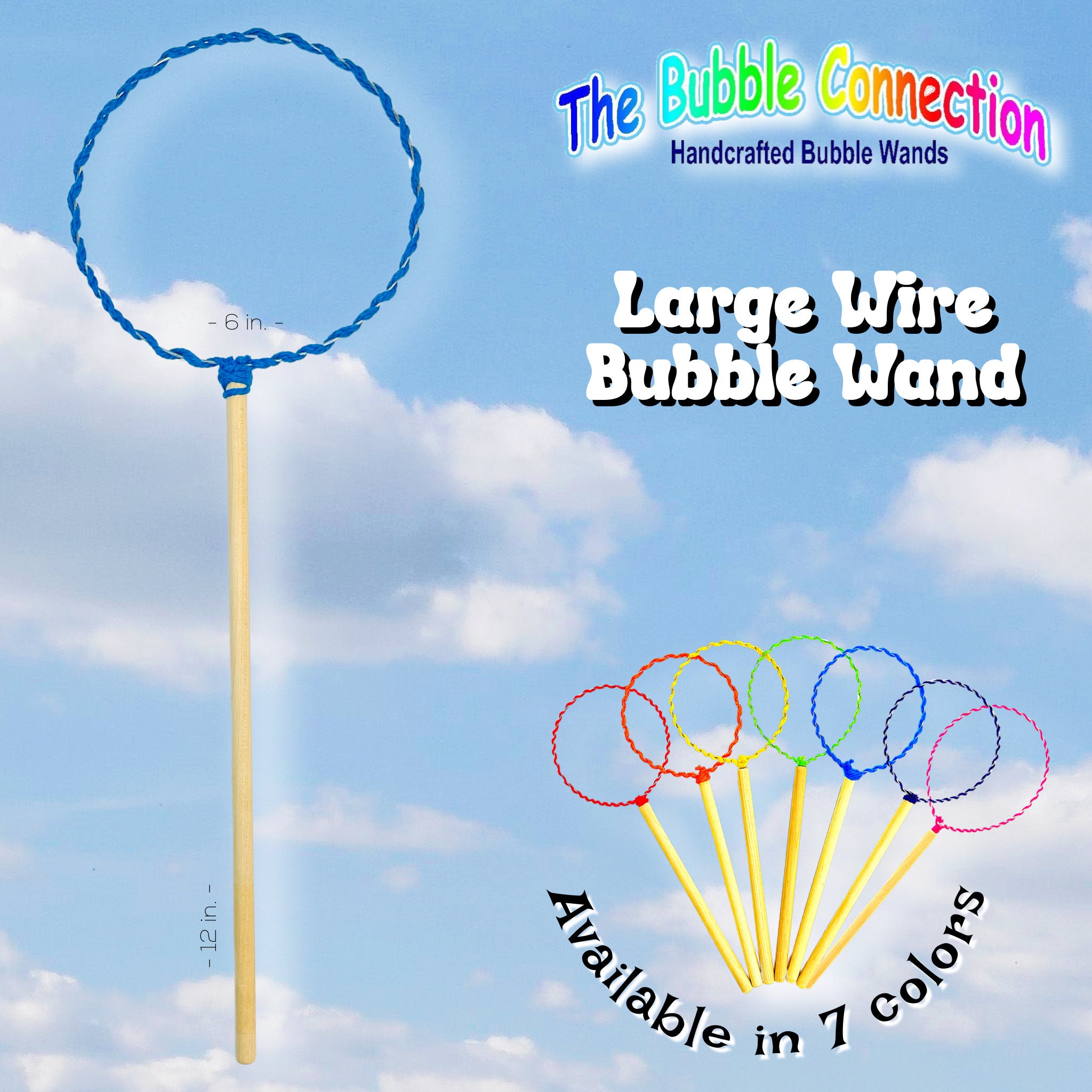 Grande baguette à bulles en fil de fer baguette uniquement, bulles de la  taille d'un