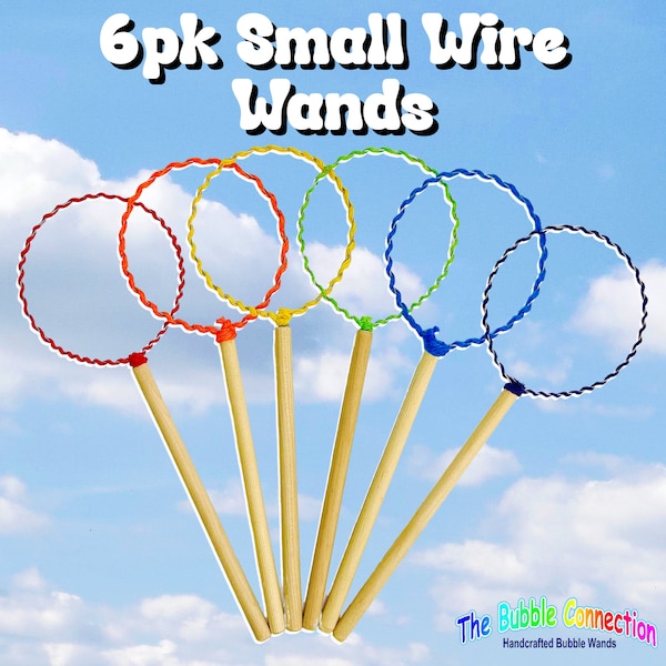 Wire Bubble Wand Value Pack, 6 Wands for the Price of 5, Big Huge Awesome Bubbles, Party Gifts and Favors, Mega Bubbles, Easy to Use.