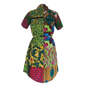 Blue Shirt Dress, Carla African Blue print Tunic Ankara dress image 6