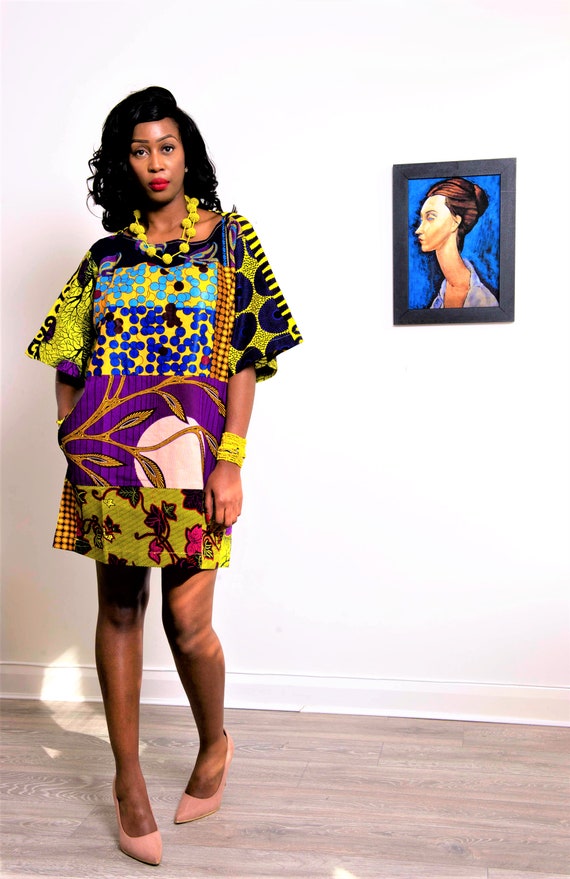 african print tunic dress
