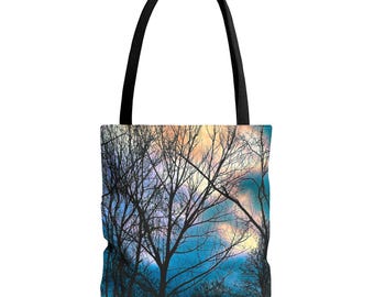Nature-Inspired Tote Bag | All-Over Print Canvas Bag, Eco-Friendly Shopper, Gift for Nature Lovers, Boho Style, original art