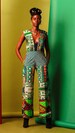 Mariam Green Playsuit,African print jumpsuit, wide flared jumpsuit - women’s green jumpsuit- Ankara jumpsuit 