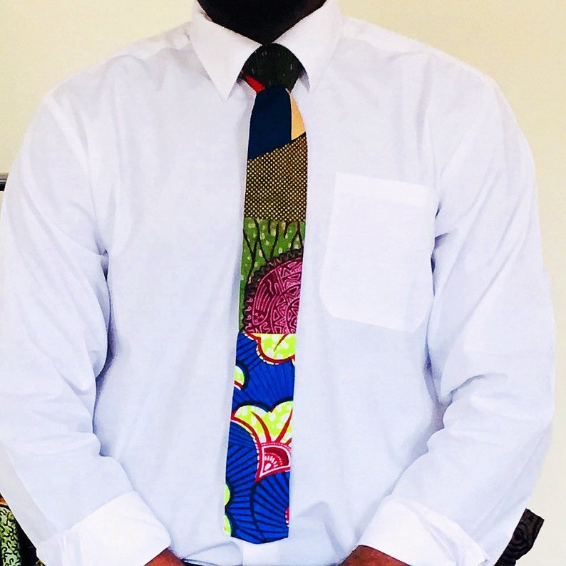 Neck tie gift ifor men Pattern ties African print necktie slim tie 6 cm wide unique cutomnade gifts for him image 4