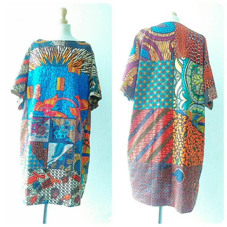 Carla Original Print Tunic Dress, Oversized Ankara Dresses African ...