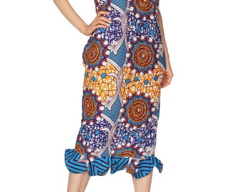 Blue African print dress Camisole style