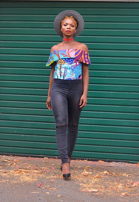 off shoulder african tops