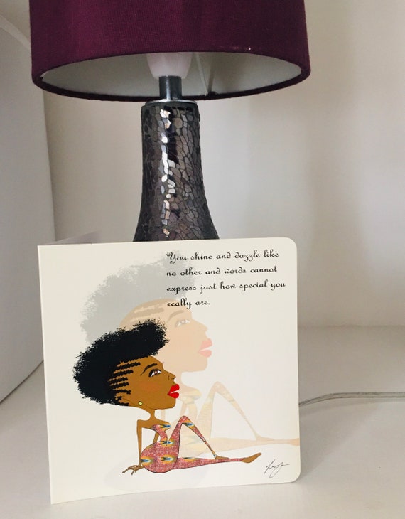 Afro-Centric Birthday Card: Black Greeting Card (15cm)