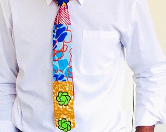 Neck tie - gift ifor men- Pattern ties- African print necktie- slim tie- 6 cm wide- unique cutomnade gifts for him-