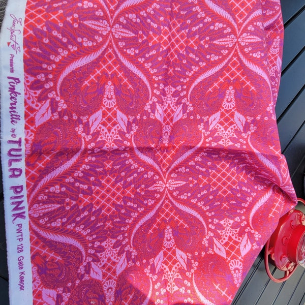 Tula Pink fabric.  1 yard Pinkerville.  Gate Keeper  PWTP  128