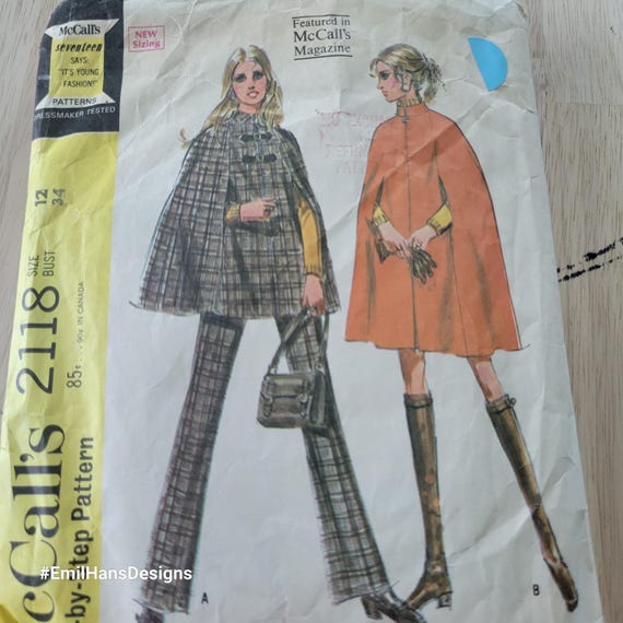 1969 年の McCall のビンテージ パターン 2118。パンツ