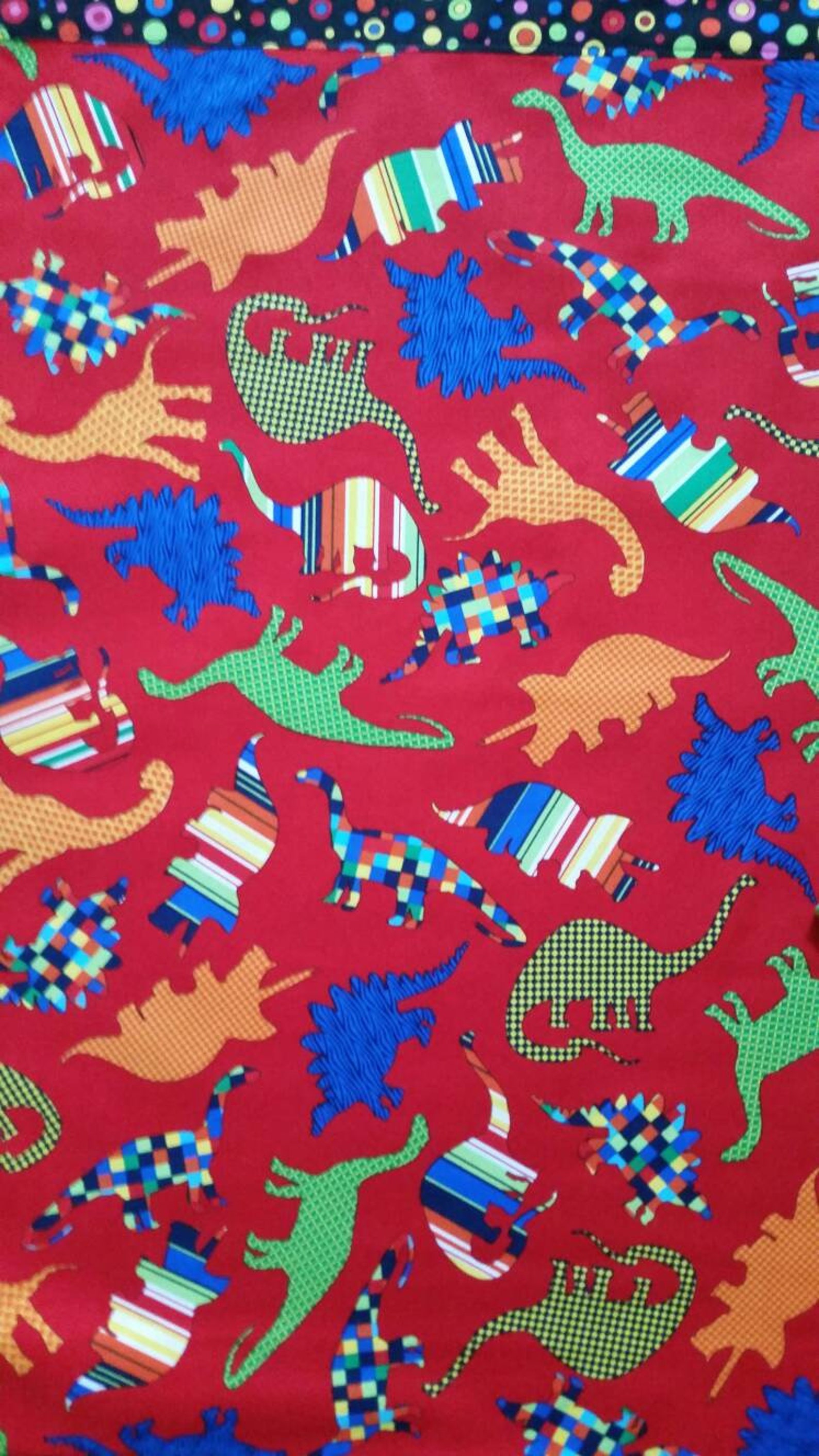 Dinosaur standard size pillowcase. Red background with Etsy