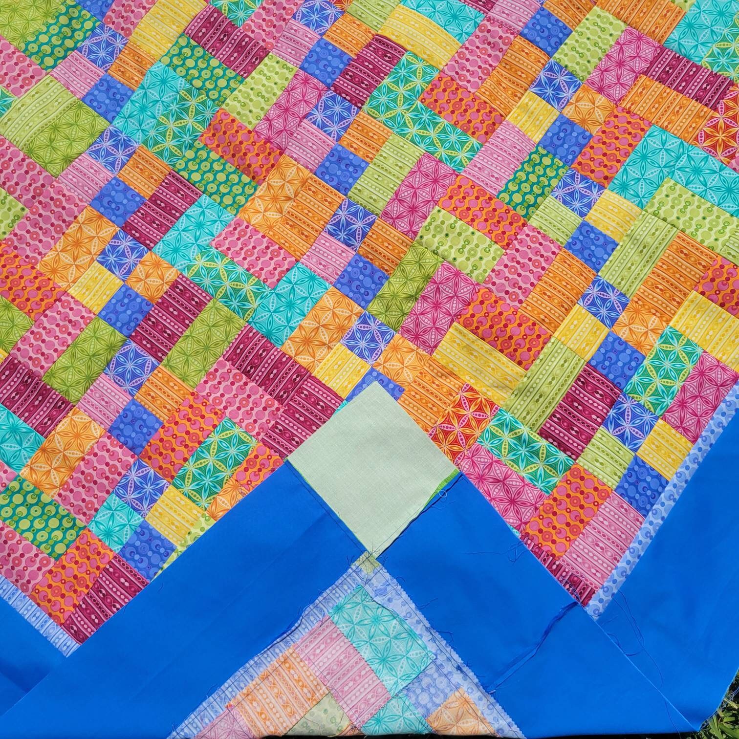 Sanctuary Pattern Unfinished Quilt Top Ready to Assemble. Bright Colors Random Display in ...