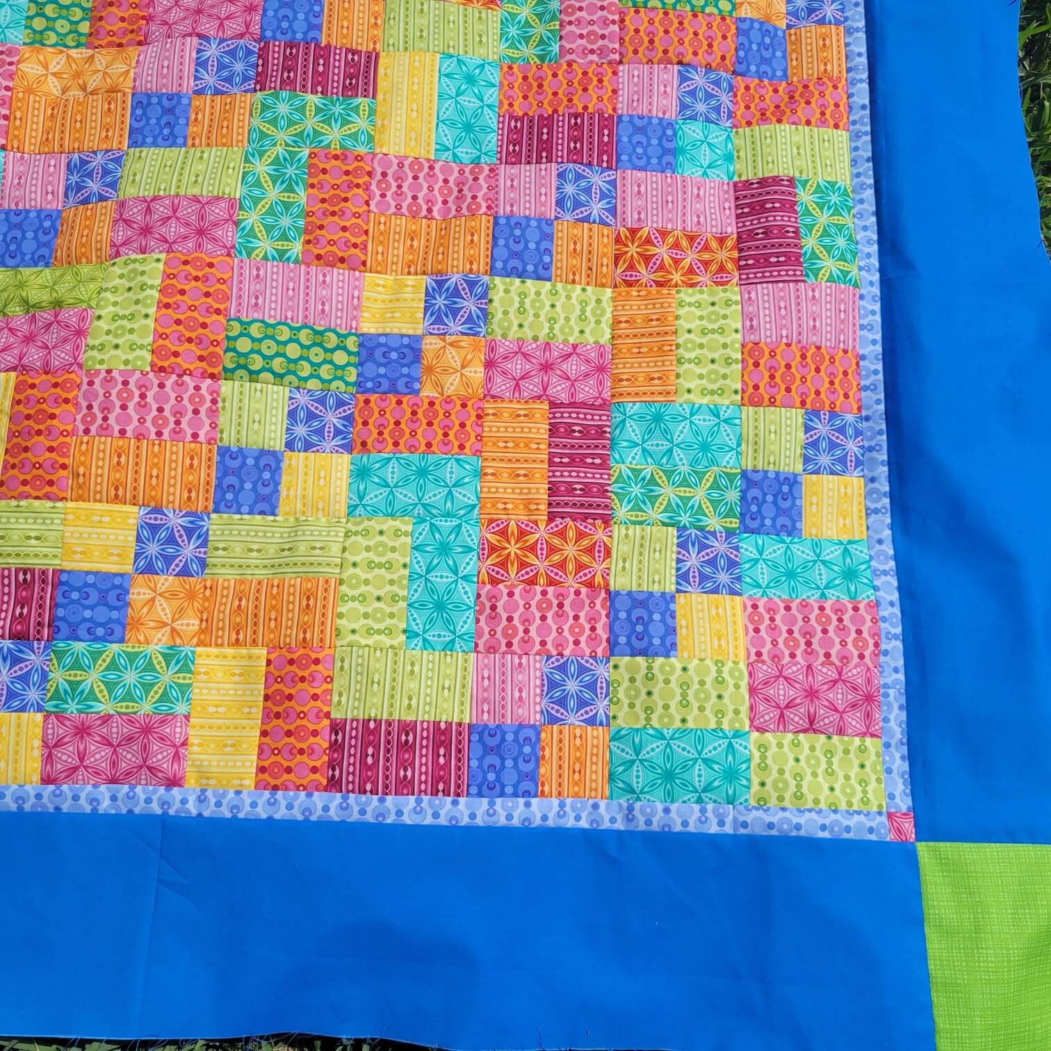 Sanctuary Pattern Unfinished Quilt Top Ready to Assemble. Bright Colors Random Display in ...