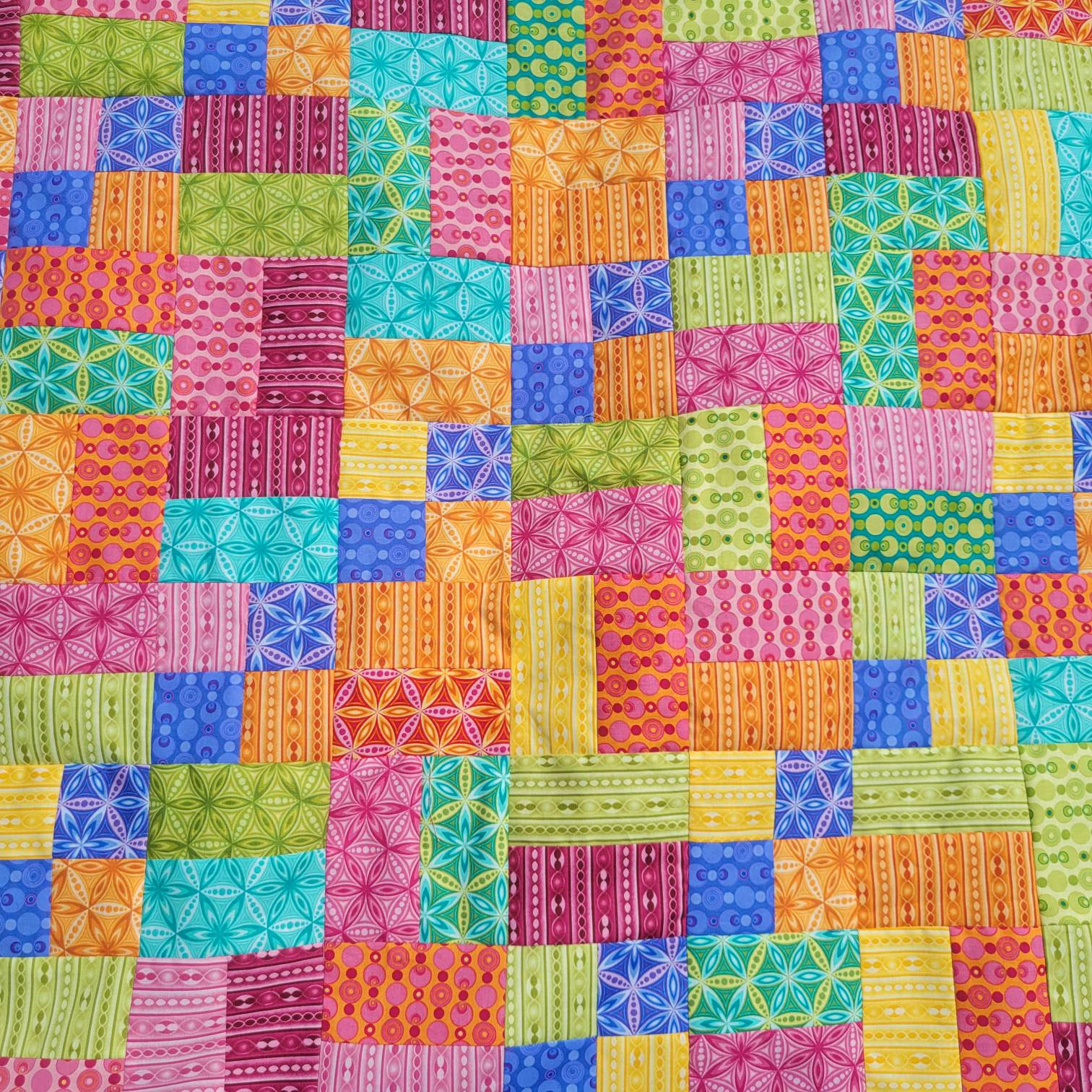 Sanctuary Pattern Unfinished Quilt Top Ready to Assemble. Bright Colors Random Display in ...
