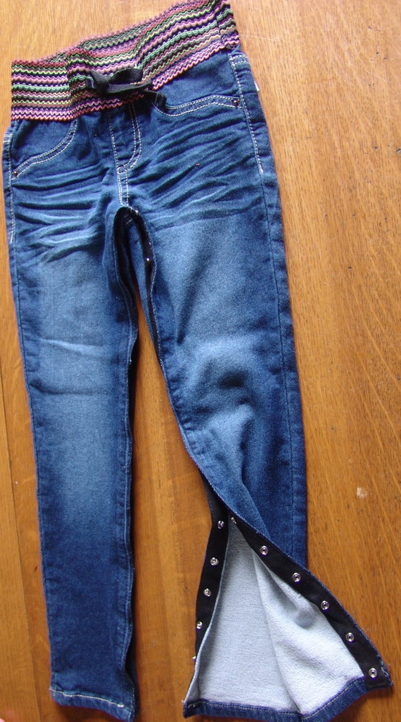 stretch blue jeans elastic waist